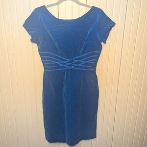 1960s Vintage Blue Velvet Cap Sleeve Mini Dress Cocktail Dress by Algo Original